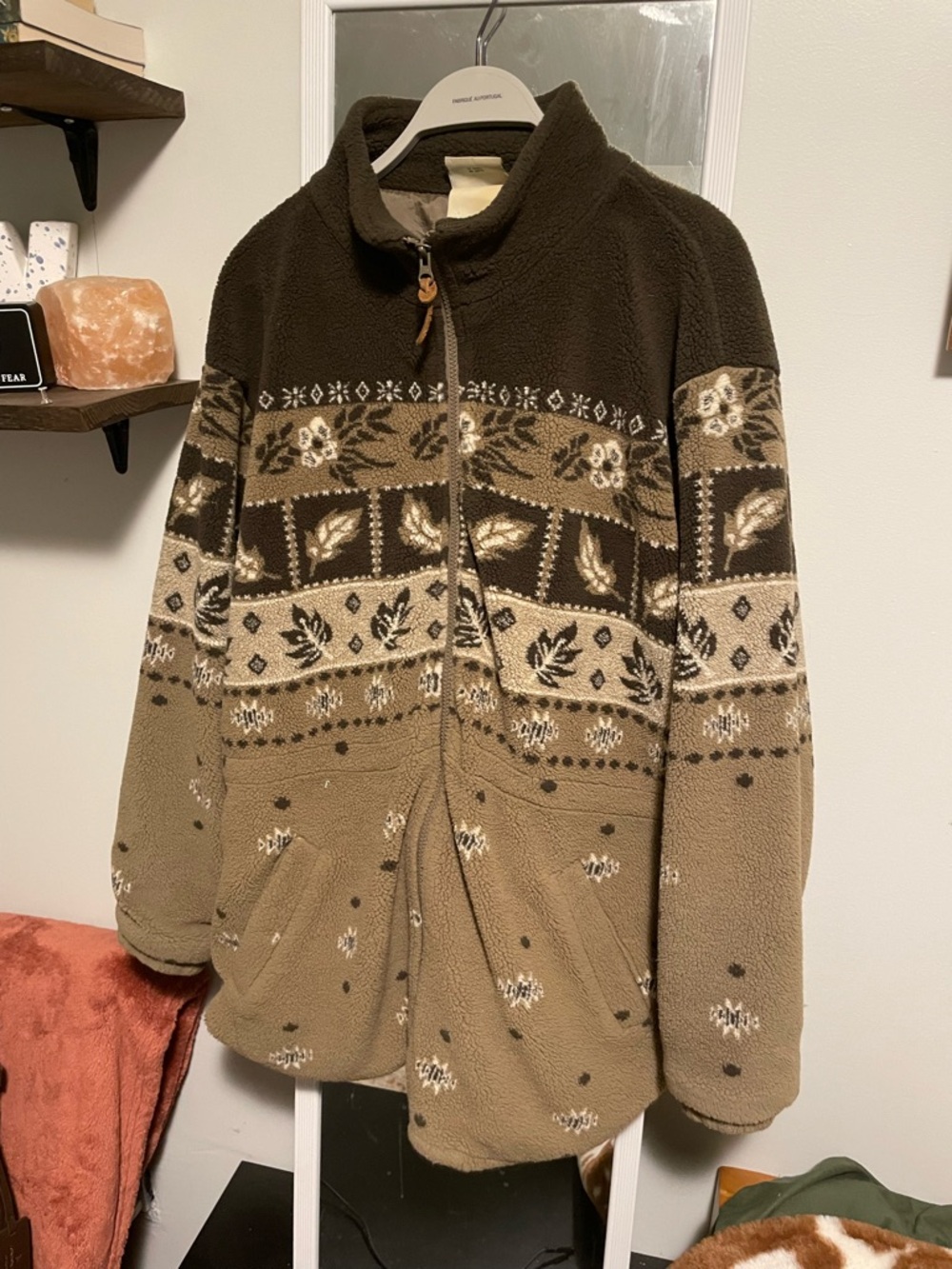Vintage Northern Reflections Women’s Fair Isle Fleece Jacket, size large